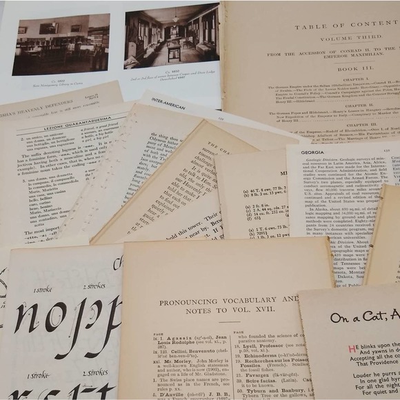 Very Vintage Book Pages, Old Book Page Bundle, Assorted Book Pages - Picture 5 of 10